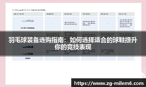 羽毛球装备选购指南：如何选择适合的球鞋提升你的竞技表现